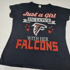 Atlanta Falcons Black Women’s T-Shirt – Size M - PREOWNED